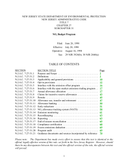 table of contents - State of New Jersey