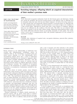 Revisiting telegony: offspring inherit an acquired characteristic of