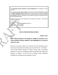 Exchange Control Amnesty Act Draft Regulations
