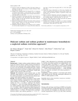 Dialysate sodium and sodium gradient in maintenance hemodialysis