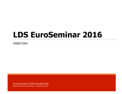 LDS EuroSeminar Directory
