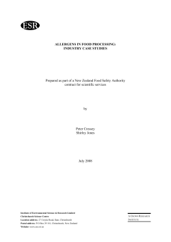 allergens in food processing: industry case studies