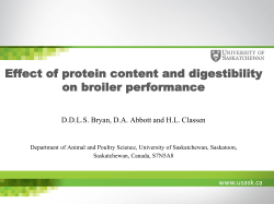Effect of protein content and digestibility on broiler performance