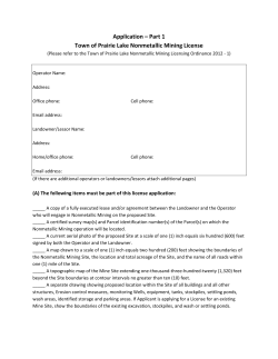 Application Form - Nonmetallic Mining License