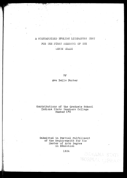 By ~va Belle Porter Contributions of the Graduate School Indiana