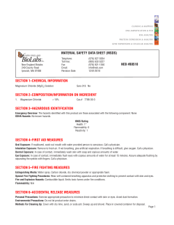 Magnesium Chloride (MgCl2) Solution B0510 msds
