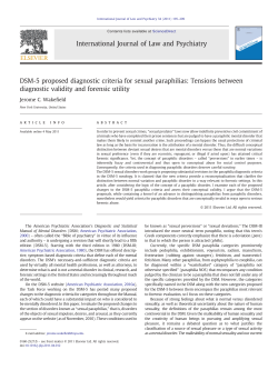 DSM-5 proposed diagnostic criteria for sexual paraphilias: Tensions