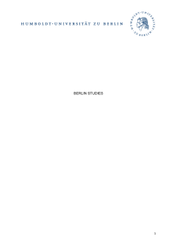 BERLIN STUDIES