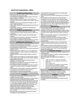 End of Year 5 Expectations &ndash; Maths