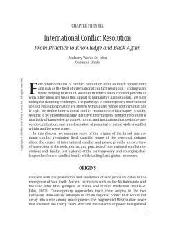 International Conflict Resolution