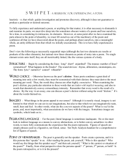 SWIFPET: A HEURISTIC FOR ExPERIENCING A POEM
