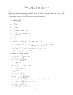 Review Solutions - UC Davis Mathematics
