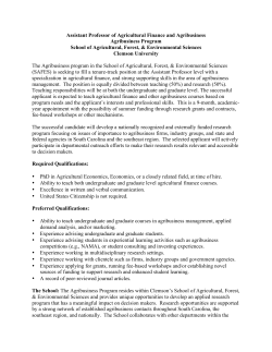 Assistant Professor of Agricultural Finance and Agribusiness