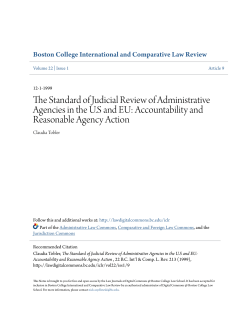 The Standard of Judicial Review of Administrative Agencies in the