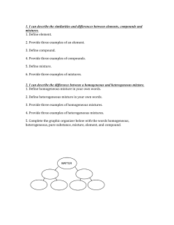 1. I can describe the similarities and differences between elements