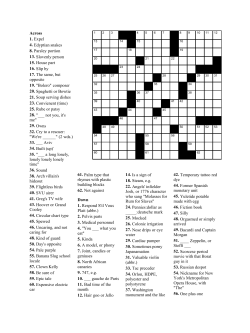 Across 1. Expel 4. Edyptian snakes 8. Parsley portion 13. Slovenly