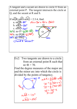 Ex2: Two tangents are drawn to a circle from an external point R