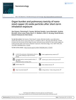 Organ burden and pulmonary toxicity of nano