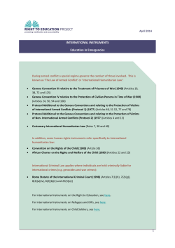 1 INTERNATIONAL INSTRUMENTS Education in Emergencies