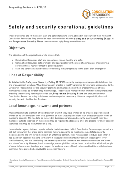 Safety and security operational guidelines