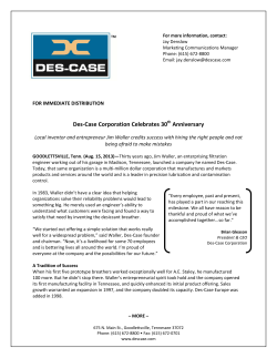 Des-Case Corporation Celebrates 30 Anniversary