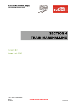 SECTION 4 TRAIN MARSHALLING