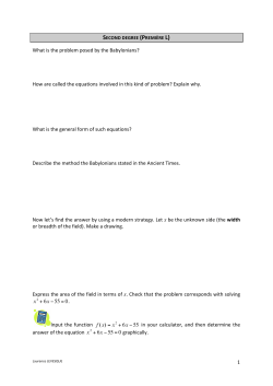 1 What is the problem posed by the Babylonians? How are called