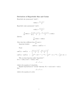 Derivatives of Hyperbolic Sine and Cosine