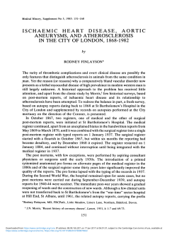 ischaemic heart disease, aortic in the city of london, 1868-1982
