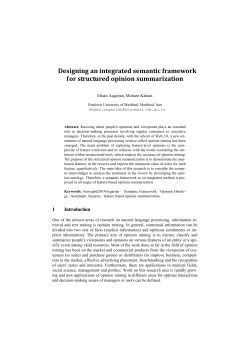 Designing an integrated semantic framework for structured opinion