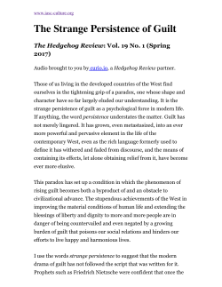 The Strange Persistence of Guilt