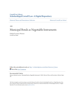 Municipal Bonds as Negotiable Instruments