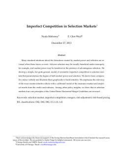 Imperfect Competition in Selection Markets