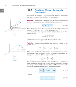 12.5 Curvilinear Motion: Rectangular Components
