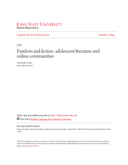 Fandom and fiction - Iowa State University Digital Repository
