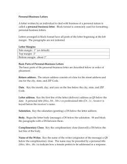 Personal-Business Letters