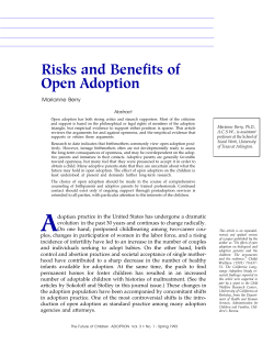 Risks and Benefits of Open Adoption