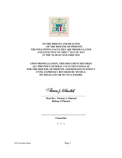 Page 1 TO THE PRIESTS AND DEACONS OF THE DIOCESE OF