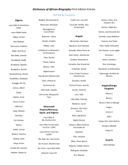 Dictionary of African Biography Print Edition Entries Sorted by Country