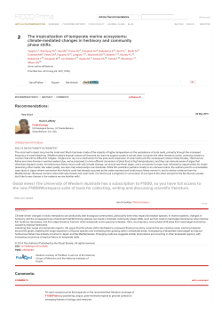 The tropicalization of temperate marine ecosystems: climate