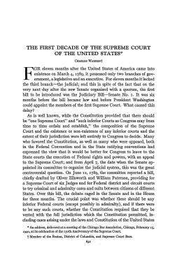 The First Decade of the Supreme Court of the United States