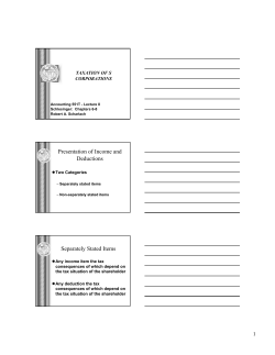 Presentation of Income and Deductions Separately Stated Items
