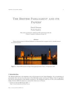 The British Parliament and its Papers