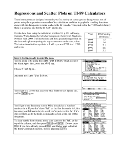 Regressions and Scatter Plots on TI-89 Calculators