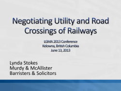 Negotiating Utility and Road Crossings of Railways LGMA 2013