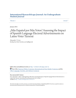 Espa&ntilde;ol por M&aacute;s Votos? - ScholarWorks@BGSU