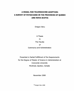 A MODEL FOR TELEMEDICINE ADOPTION