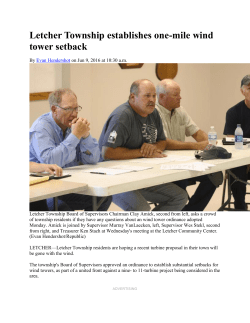Letcher Township establishes one-mile wind