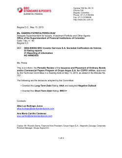 Bogota D.C., May 13, 2015 Ms. SANDRA PATRICIA PEREA DIAZ