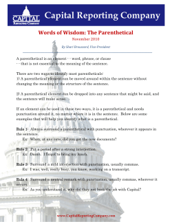 The Parenthetical - Capital Reporting Company